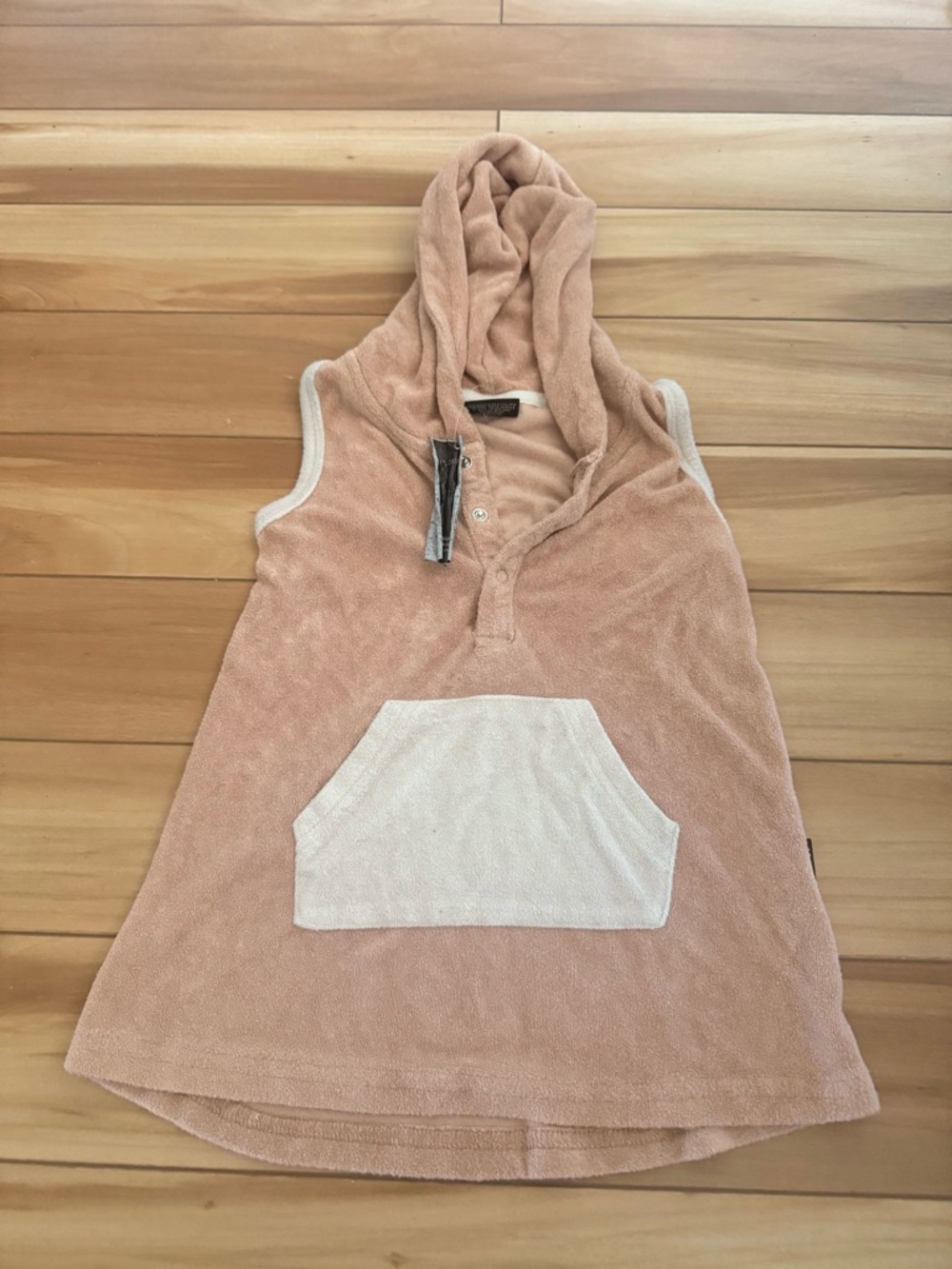 Little Bipsy Peach Hooded Kids Swim Coverup with Cream Pocket